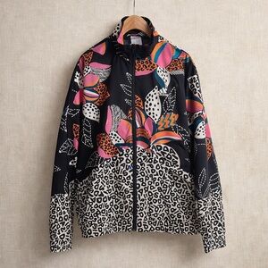 ADIDAS x FARM Rio Track Jacket Tropical Floral Print Athletic Windbreaker Medium
